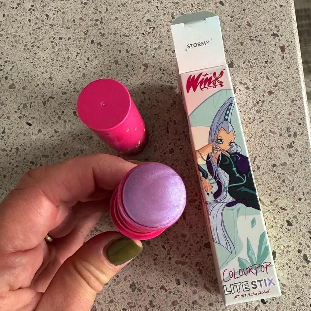 Like new! ColourPop stick highlighter in shade Stormy. Easy to use & carry!